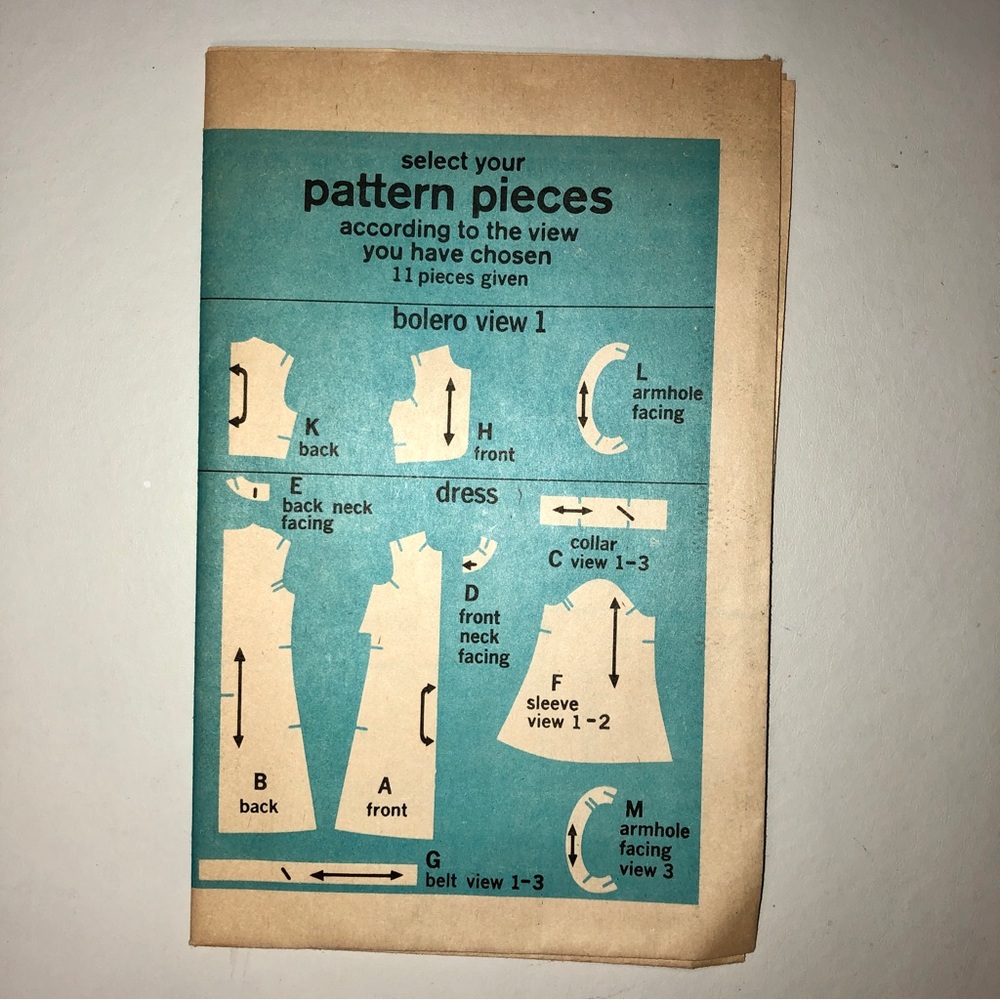 Copyright 1969 Vintage “Simplicity 8106” Dress Bolero Cut Sewing Pattern (9/10) - Picture 3 of 9